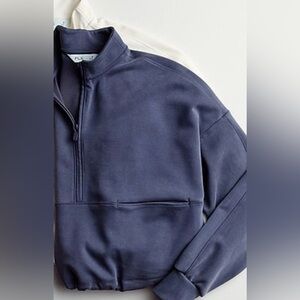 Women’s Sueded  Navy Quarter-Zip Pullover